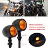 Biqing Motorcycle Indicators, Bullet Shape, Excellent Heat Dissipation, LED Turn Signals, Bullet-Shaped, Universal 12V, 2-Piece Set (Black)