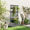 52L Wooden Planter, with Trellis and Shelves - Grey