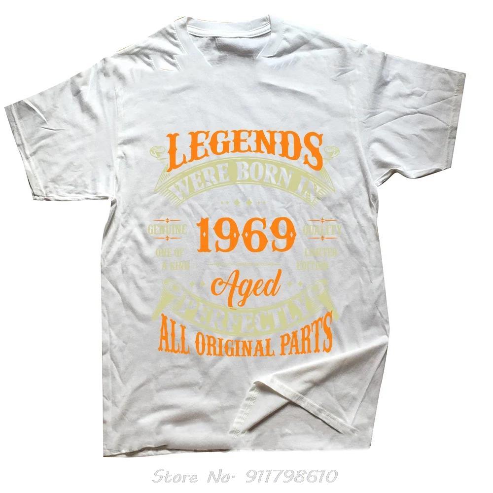 Мужская одежда 55 лет Винтажная футболка 1969 года Ограниченная серия Оверсайз Футболка с круглым вырезом Модная фитнес-футболка Повседневная хлопковая футболка