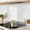 Stylish and Durable Glass Board with Geometric Shapes Print 80x52 cm