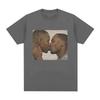 Funny Two Men Kissing Meme T Shirt Men Women Fashion Hip Hop Vintage T-shirt 100% Cotton Casual Loose Short Sleeve T-shirts Tops