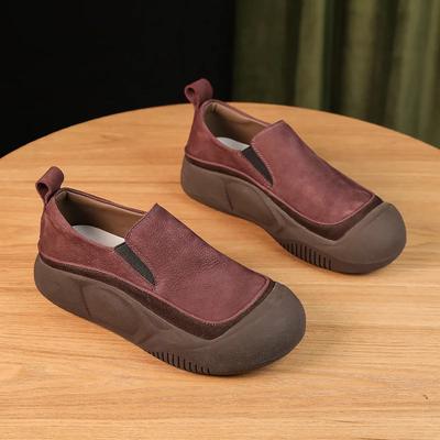 Ретро Повседневная Обувь на Толстой Подошве Осень Новая Женская Обувь Удобная Мягкая Вулканизированная Обувь Кроссовки на Платформе