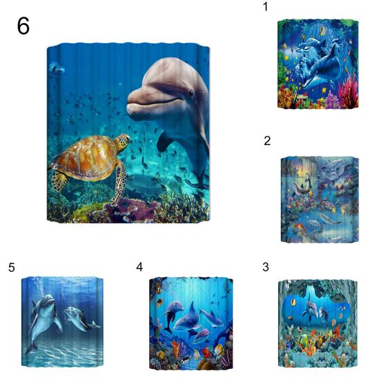 Yousheng Ocean Душевая занавеска с синим дельфином из полиэстера, плотная напечатанная душевая занавеска с крючками для ванной комнаты