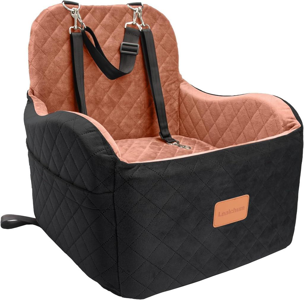 Dog Car Seat Elevated Booster for Small Medium Dogs, Portable Pet Car Seat with Washable Cushion, Non-Slip SUV Sedan Travel
