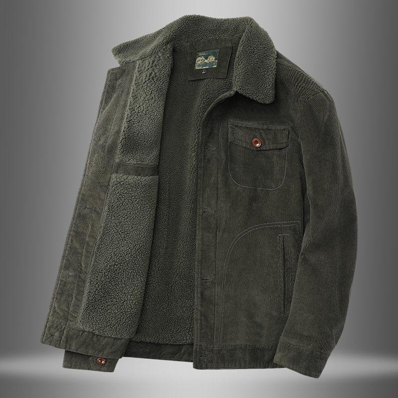 Corduroy Jacket Men 'S Autumn And Winter Loose Wild Plus Velvet Suit Jacket Men 'S Business Casual Suits