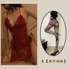Sexy Underwear Lace Neck Gathering Slim Onesie Sexy Perspective Pure Desire Straps Hollow Pajamas Women