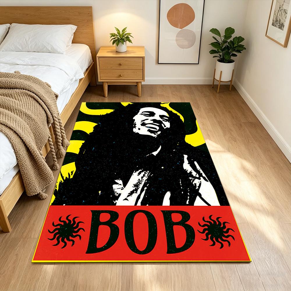 Bob Marley Floor Rug Office Rug Design for Playrooms Entryway Balcony Foyer Anti-slip Rug Office home decor Perfect Birthday/Christmas Gift Idea