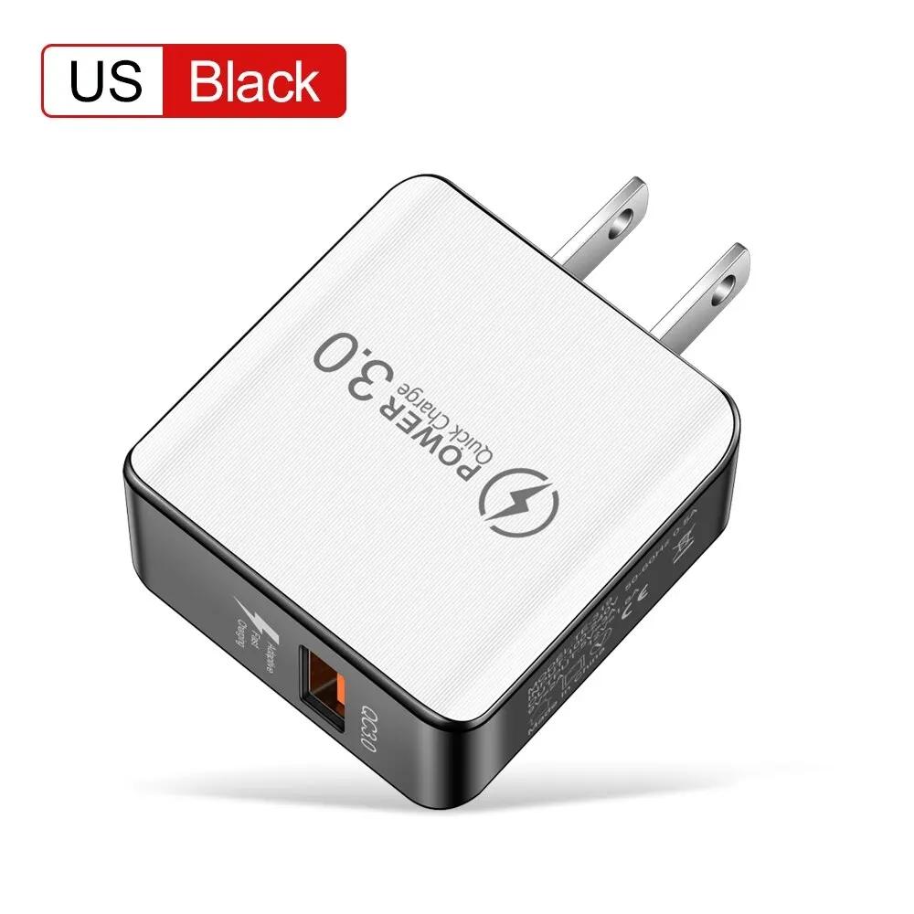 Быстрая зарядка 3A QC3.0 18 Вт USB-зарядка Quick Charge 3.0 Зарядное устройство для телефона для iPhone для Samsung Xiaomi Redmi Вилка EU/US