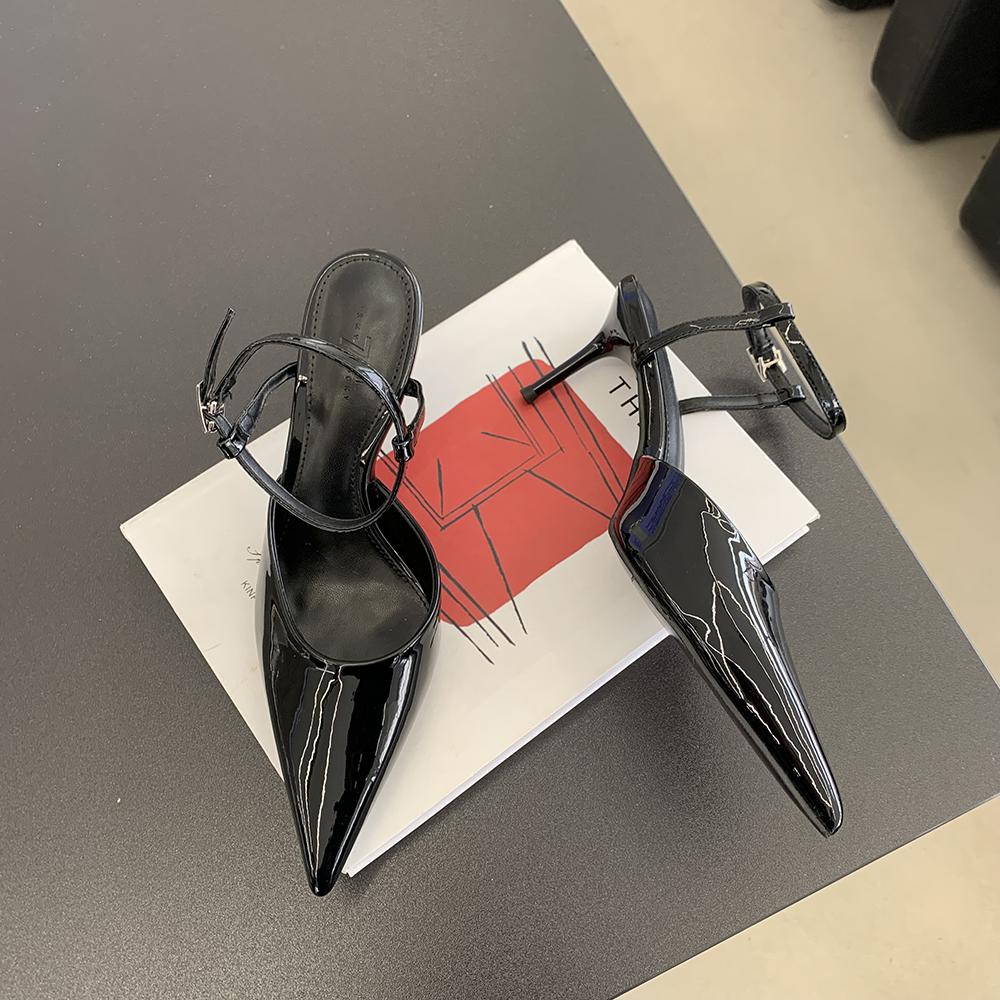 Мода Золотые Черные Серебряные Белые Женские Сандалии Острый Носок Летние Туфли Тонкие Высокие Каблуки Ремешок На Щиколотке Сексуальные Вечерние Гладиаторские Шлепанцы 39