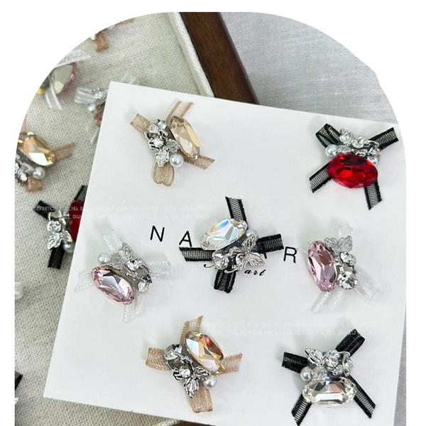 4 шт. Изысканные банты со стразами, чтобы добавить модности вашим ногтям для женщин и девочек ZHE