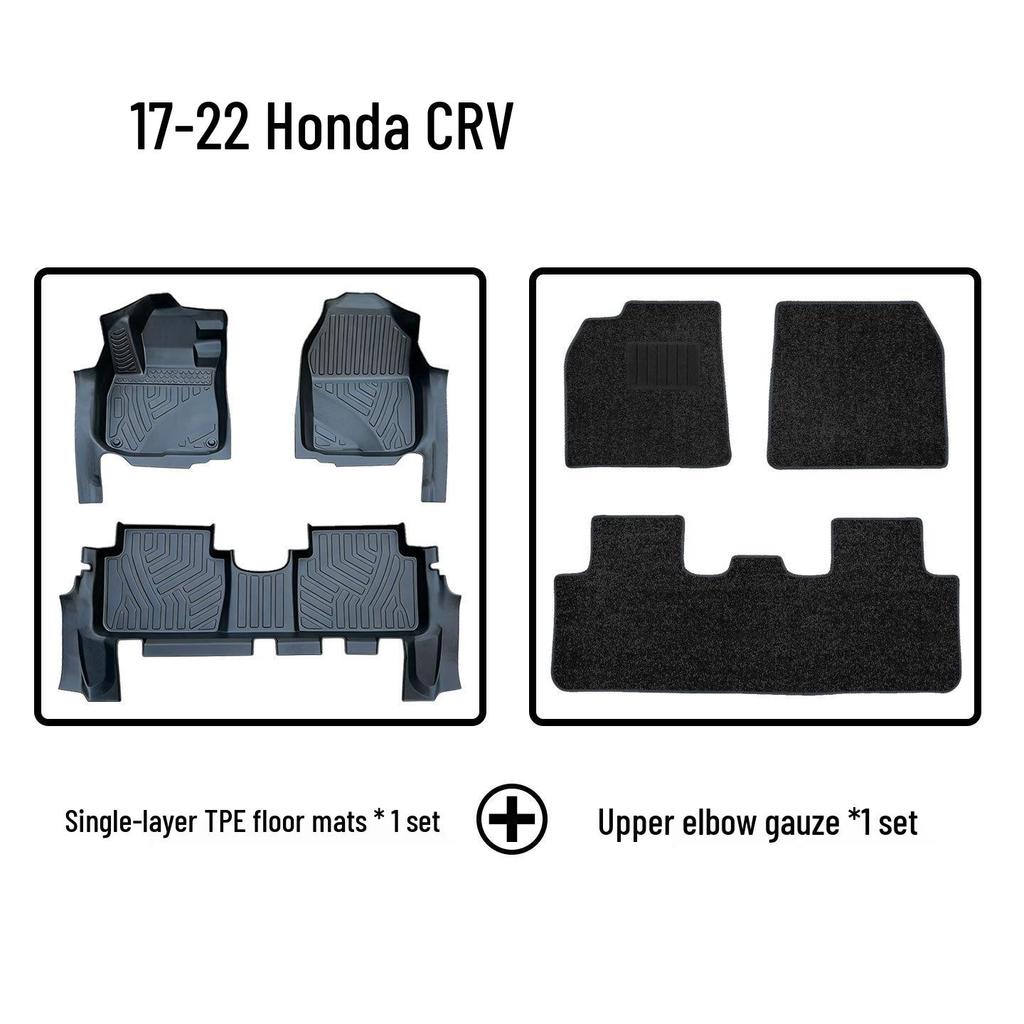 Экологичные ТПЭ коврики и накладки на пороги для Honda CRV 2017-2022 - Без запаха, Оригинальная форма