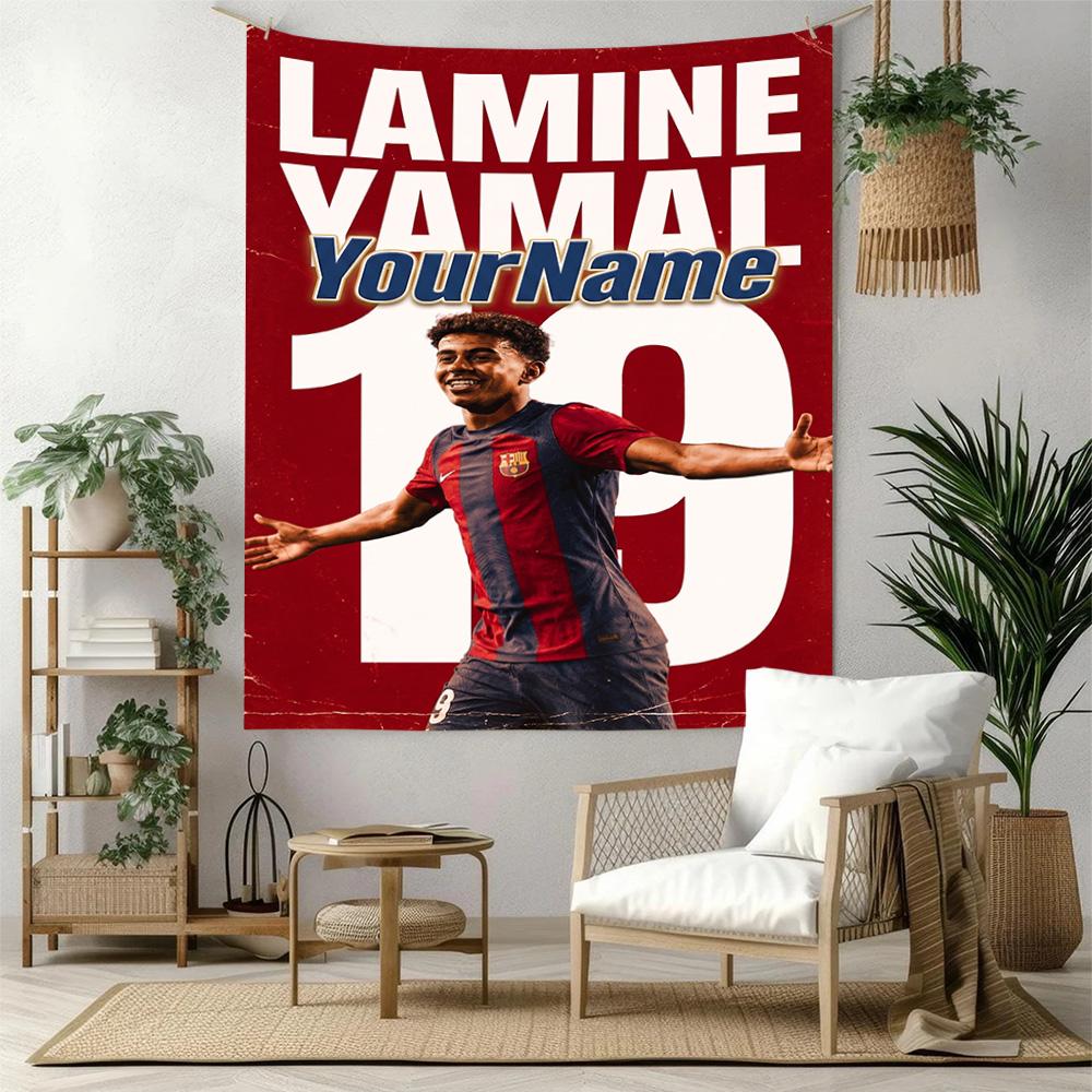 Messi Custom Your Name Wall Decor Tapestry Art For Pet Memorial Birthdaywedding Party Backdrop Family Gift