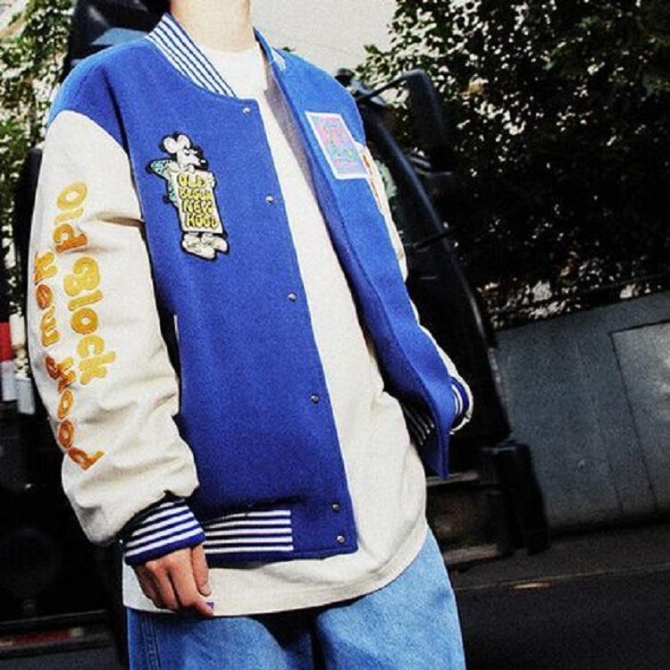 Li Ning X Steven Harrington Collaboration Letter Embroidery Graffiti Однобортная куртка Мужская куртка Синий Белый AJMT301-2