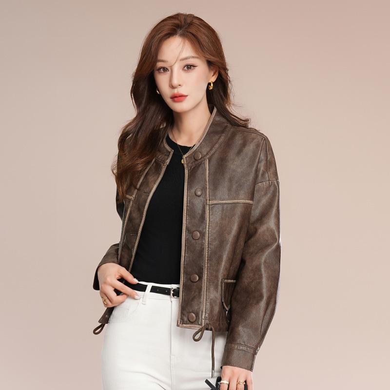 Autumn New Women's Leather Coat, High-end Motorcycle Leather, Loose Temperament, Fashionable Short Coat, Genuine Leather Jacket