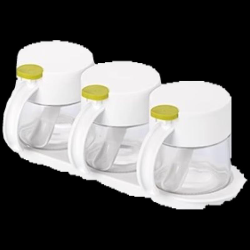 Chahua 3-Piece Dotted Glass Seasoning Jar Set