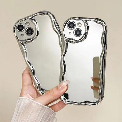 Роскошный посеребренный чехол-зеркало для макияжа для Iphone 16 Pro 15 14 17 Pro Max Plus 13 12 11 Pro Max Xs X Xr 13 7 8 Plus Гальваническое покрытие Мягкий чехол