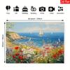 2D Coastal Wildflower Backdrop, Nautical Photo Background