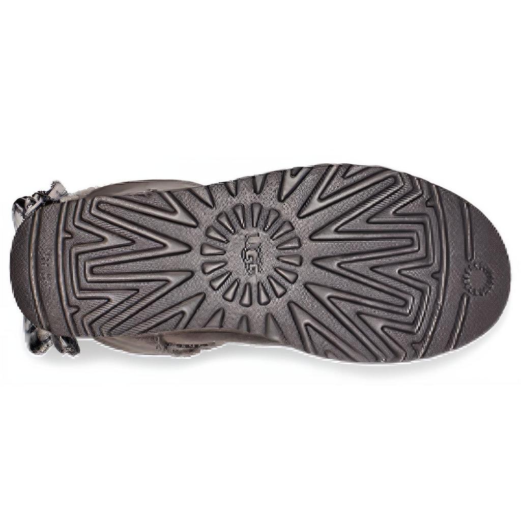 UGG Sheepskin Warm Durable Non-Slip Plaid Ribbon Short Snow Boots Women Boots Gray 1118935-CHRC