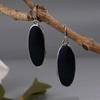 Black Creative Oval Design Earrings