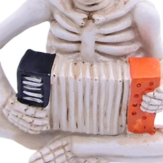 Мини Хэллоуин Скелет Фигурки Смола Скелет Статуэтка Игрок на Гитаре/Аккордеоне/Скрипке Хэллоуин Коллекционное Украшение для Дома Офиса Декор Стола