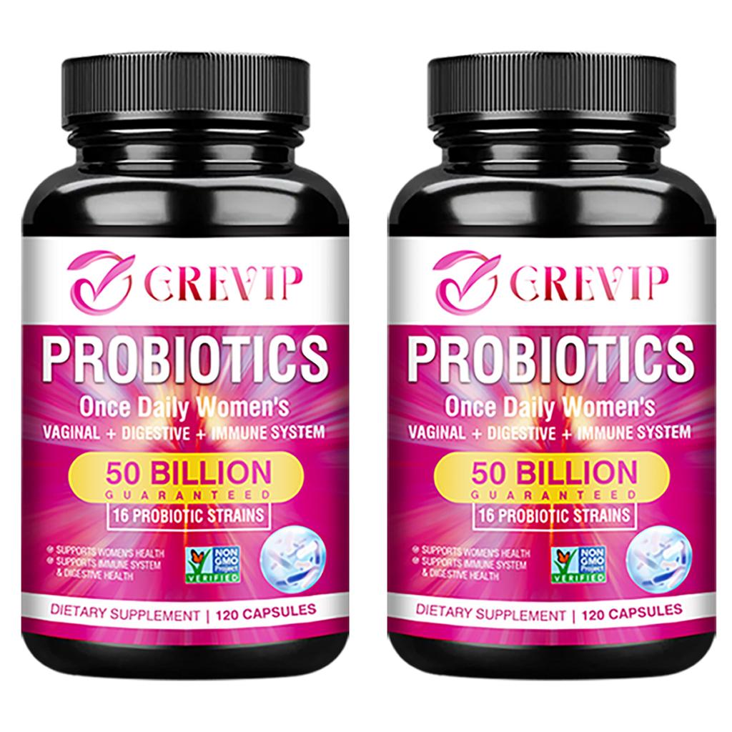 Probiotic capsules, containing 50 billion CFU, high purity, 120 capsules, suitable for both men and women.