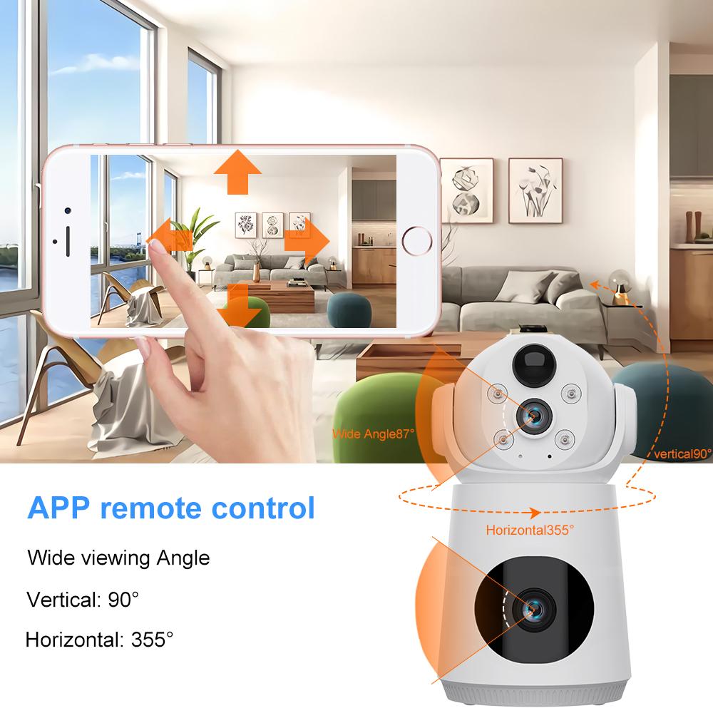 8MP 4K 4G/WiFi IP Lens Dual Screen Low Powered Battery Baby Monitor PIR Human Detection Night Vision Security Camera