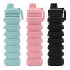 750 мл Герметичная бутылка для воды для велоспорта Эргономичная ручка Большая вместимость Посуда для питья Силиконовая складная бутылка для воды для активного отдыха, кемпинга, путешествий