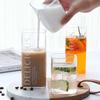 Square Glass Milk Tea Drink Cup High Borosilicate Transparent Glass Cold Drink Milk Juice Tea Cups Beer Coffee Cup 250/350/450ML