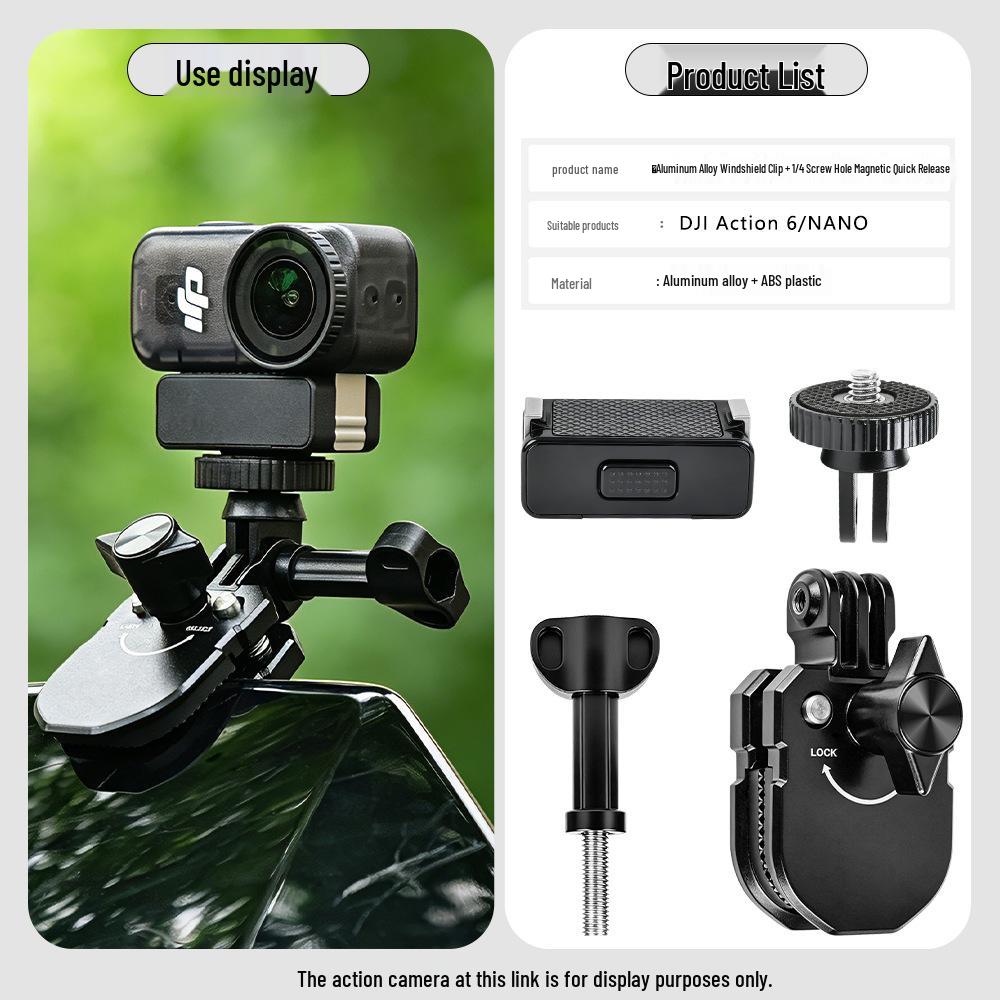 Зажим для лобового стекла DJI Action 6/5 Pro и Аксессуары: Водонепроницаемый кейс для езды на велосипеде GoPro