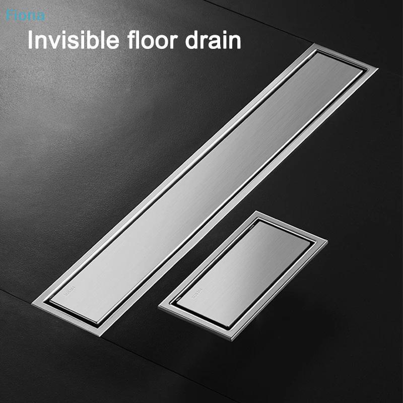 Concealed Stainless Steel Floor Drain - Anti-Odor Linear & Square Shower Drain for Bathroom