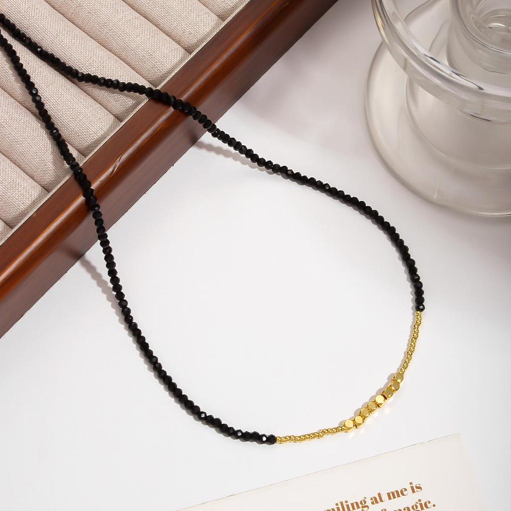 Маленький красный картофель Летняя горячая распродажа: Черное золото с бусинами - Роскошный, уникальный и легкий чокер