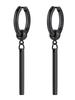 PROSTEEL Plate Earrings Dangle Ring Earrings Hoop Earrings Binaural Simple Small Black Hip Hop Unisex Accessories Men's