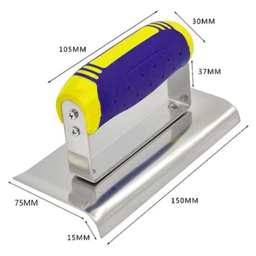 LOL-FUN Plastering Trowel, Drywall Corner Trowel, Plastering Tool, Cement Trowel with Rubber Handle for Stucco, Cement, Concrete, Brickwork Corner Fin