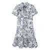 Elegant New Chinese Style Ink Print Puff Sleeve Cheongsam Dress