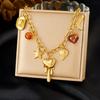 DIEYURO 316L Stainless Steel Golden Pattern Gorgeous Flower Heart Square Sun Pendant Necklace Women New Classic Jewelry