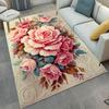 3D Floral Cross-Style Print Area Rug - Anti-Slip Floor Mat Heavyweight Polyester Carpet for Bedroom, Bathroom, Living Room,