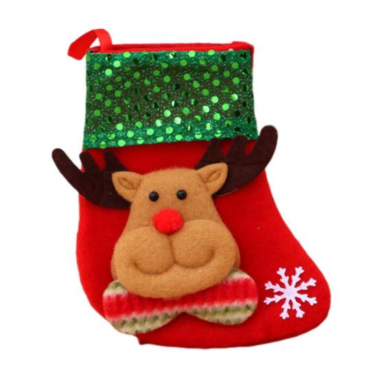 Mini Christmas Stockings 6 Inch Small Christmas Stockings with Glitter Sequin Cuff 3D Snowman Bear Santa Claus Reindeer Hanging Socks