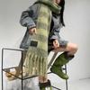 Spring and Autumn Premium Sense Thickened Long Warm Striped Scarf Color Matching Soft Versatile Fringed Polyester Shawl Scarf
