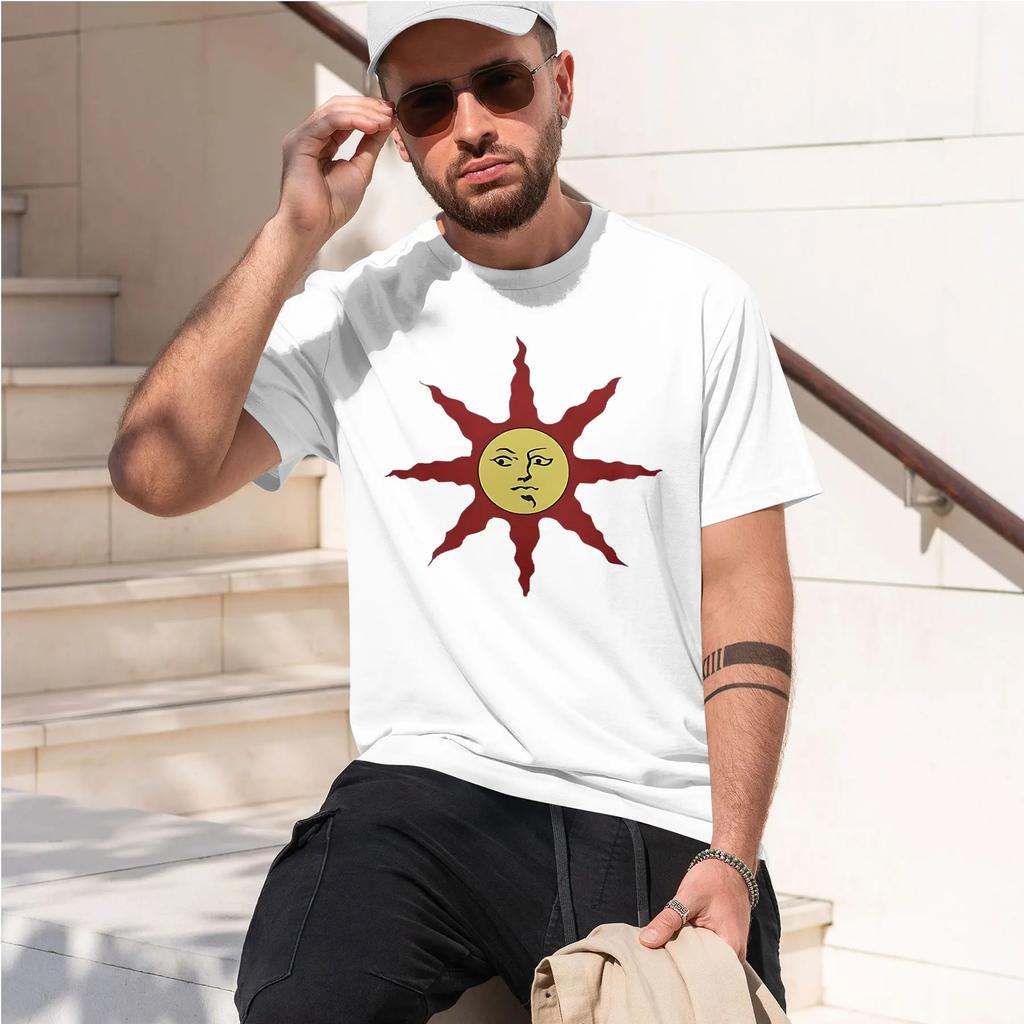 Zakon Wielkiego Słońca 2026 fashion heavyweight hot selling retro printed pattern fun round neck T-shirt for daily comfort