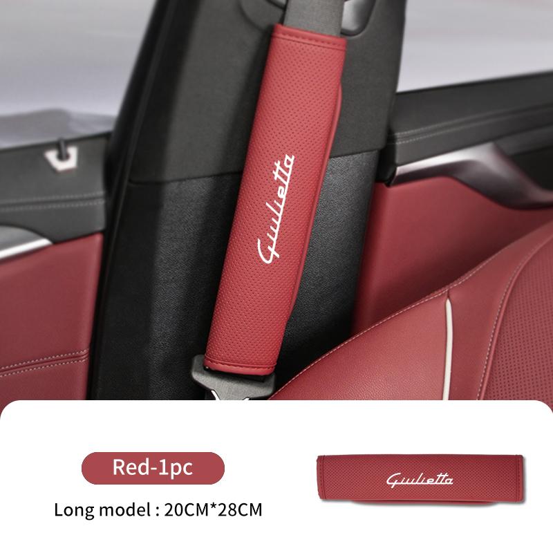 Car Seat Belt Shoulder Cover Leather Shoulder Protector Pad For Alfa Romeo 159 Giulietta 156 147 Giulia Mito GT Stelvio Spider ert853