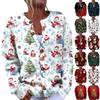 Women's Fashion Christmas Printed Long Sleeve Knitted Cardigan Button Down Jacket