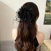 2024 Peony Feather Tassel Hairpin: Fluffy Hair Volume Boost Shark Clip