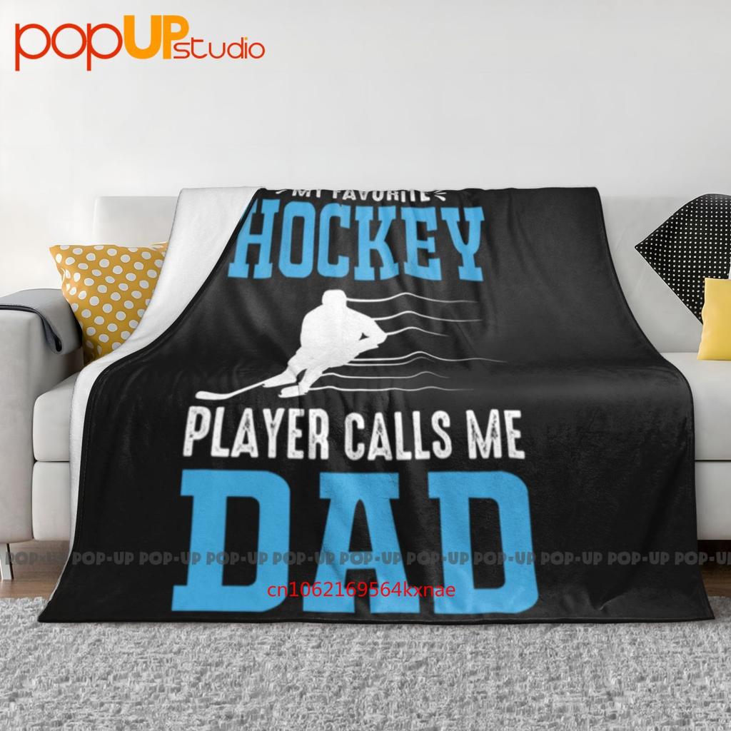 Мой любимый хоккеист называет меня папой Сверхмягкое одеяло-квилт Зимнее покрывало для дивана Покрывала для кровати