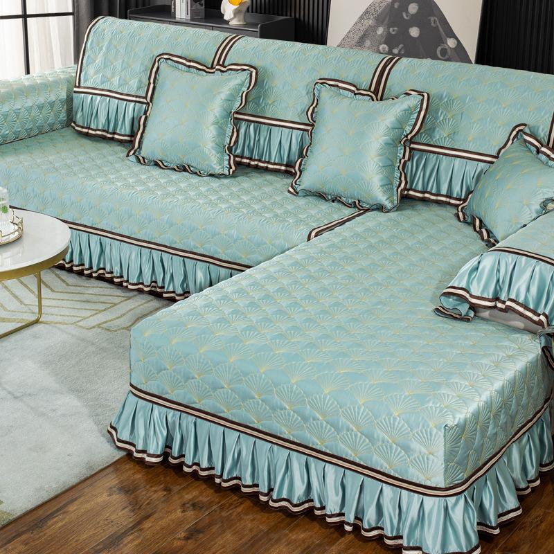 Противоскользящий коврик для дивана, универсальный чехол для дивана Four Seasons, универсальный стеганый простой современный летний чехол