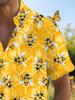 Men'S Short-Sleeve Vacation Shirt with Bee Print