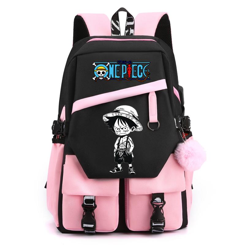 Аниме One Piece Anti Theft Bag Водонепроницаемый рюкзак для путешествий на открытом воздухе Канцелярские принадлежности для девочек и мальчиков, для ежедневного обучения, удобная сумка для книг Mochila