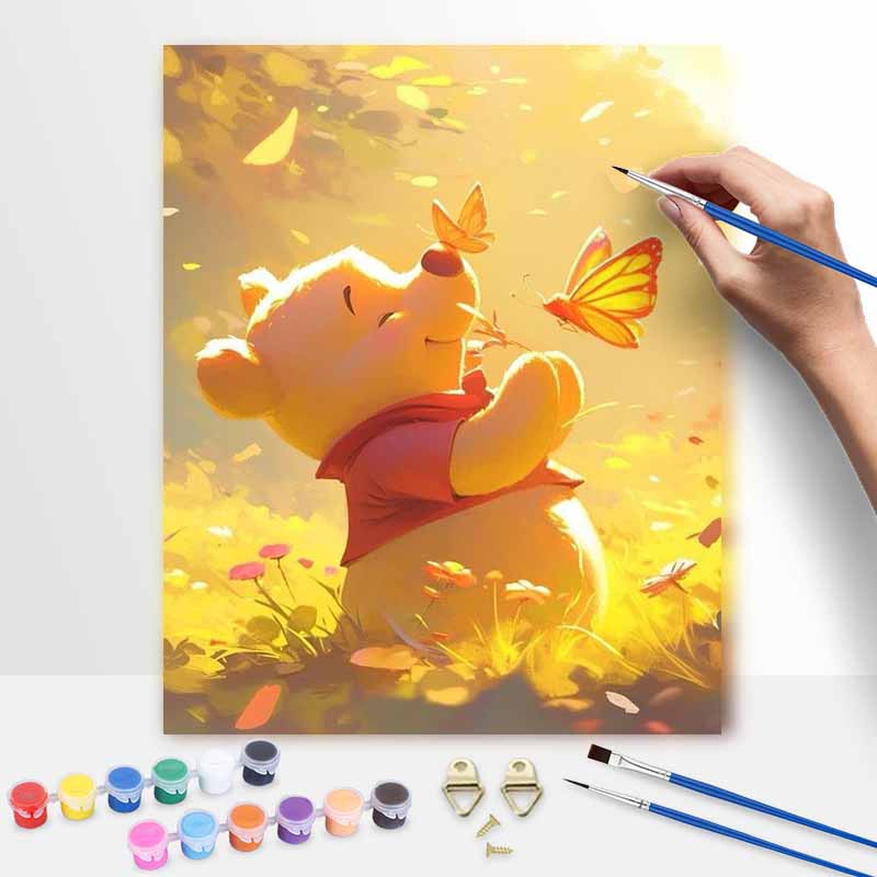 Disney Winnie the Pooh butterfly digital oil painting diy handpainted coloring painting home decoration gift wall art modern decor vivid