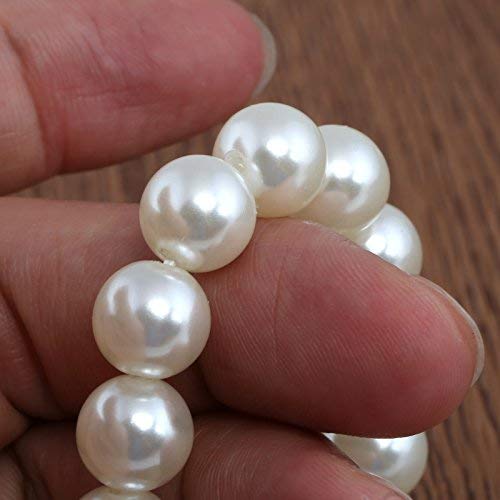 NALER Pearl Approximately 500 Pearl Beads for Round Pearls with Suitable for Charm Beads, Crafts, Holes, White, Handmade, Materials, 4mm, 6mm, 8mm,