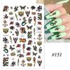 Nail Decals Chinese Slider Dragon Snake 3D Black Nail Stickers Gothic Style