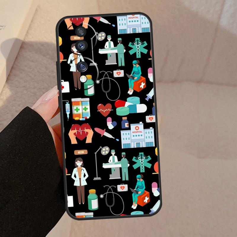 Nurse Medical Health Heart Case For Honor Magic 5 Pro 50 70 90 Lite Honor 8X 9X X9b X9a X8a X7a X6a X6 X7 X8 X9 Cover